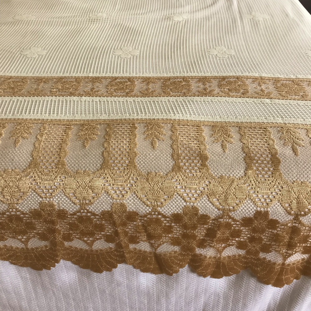 Golden Lace Shower Curtain